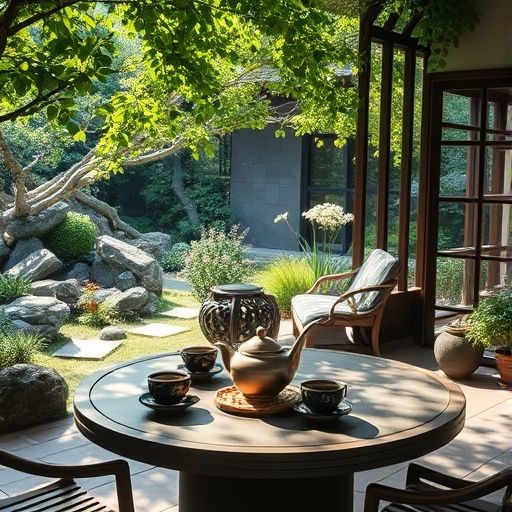 广州高端喝茶工作室户外庭院