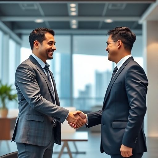 广州经纪人与客户握手