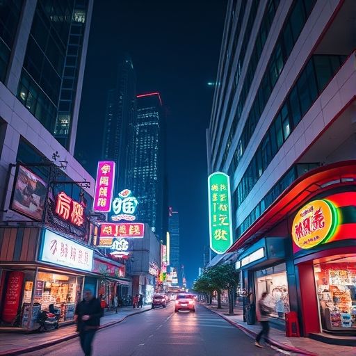 海珠区街头夜景