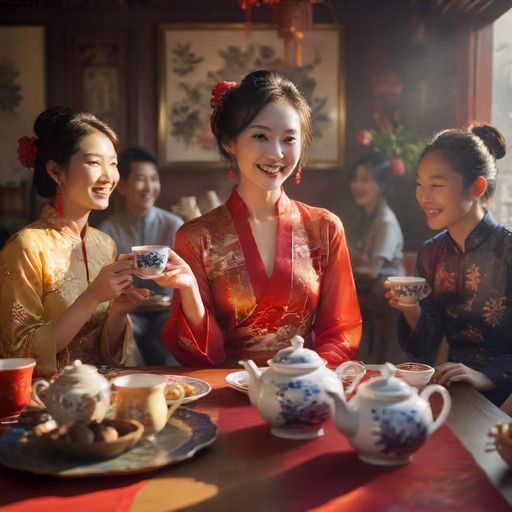 与朋友共享高端品茶的快乐