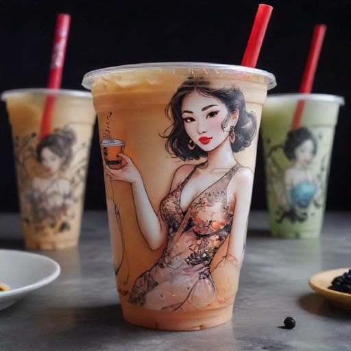 创意奶茶搭配示意图