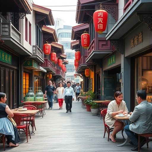 广州西关茶肆街景