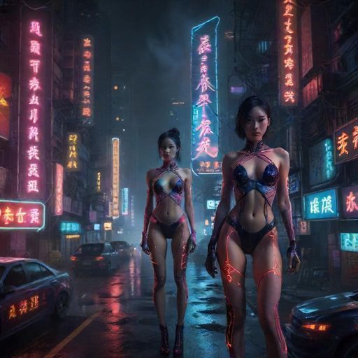 广州夜生活的霓虹街头