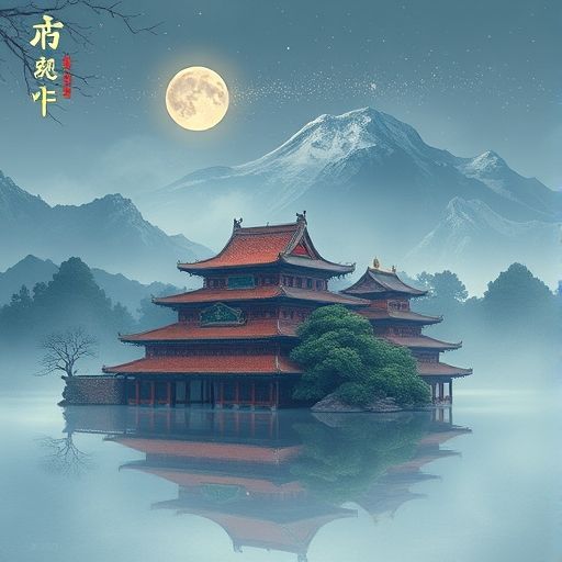 珠江新城茶室的夜景外观