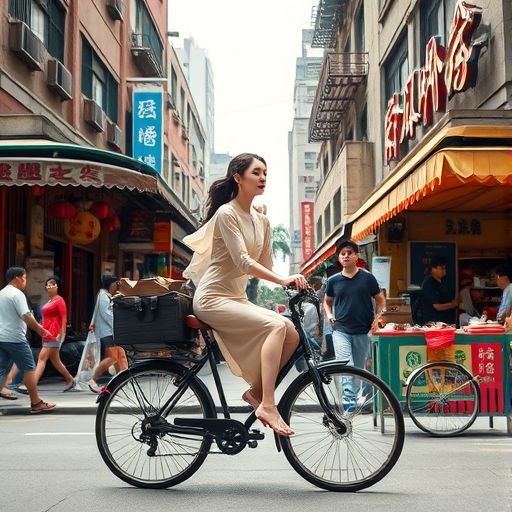 外卖小哥穿梭在广州街头送茶