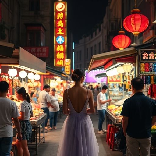 广州夜市热闹场景