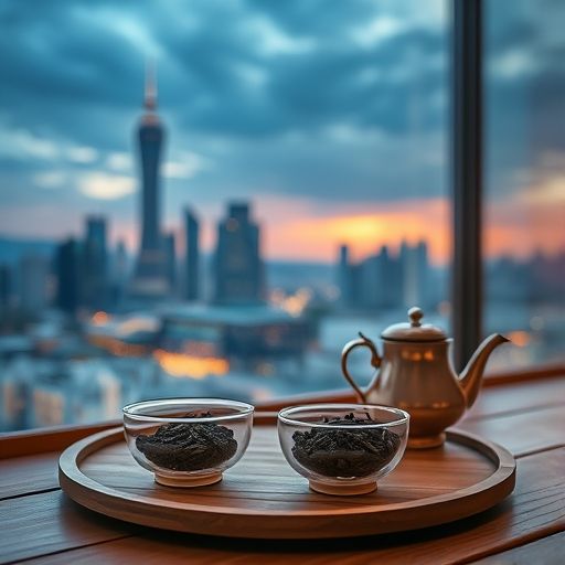 深圳高端茶具与城市天际线