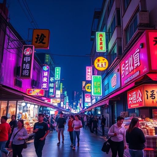 广州夜生活街景