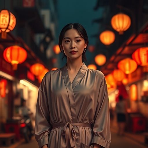 深圳罗湖夜色下一条充满休闲氛围的街巷