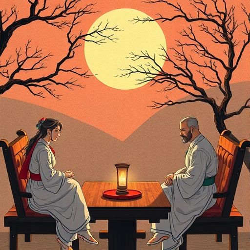 朋友们在茶室欢聚的场景