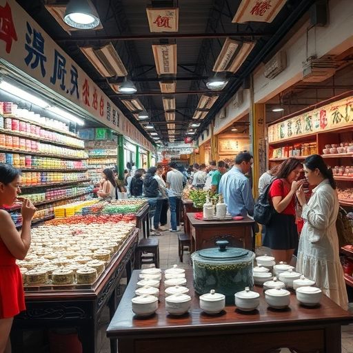 广州茶叶市场热闹场景