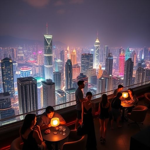 深圳夜景与社交场景