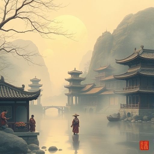 茶室木门上挂着书法牌匾，透着浓浓的文化气息