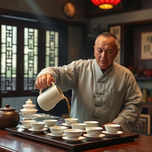 广州茶肆中的传统茶艺表演