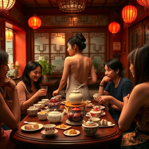 广州茶肆品茶场景