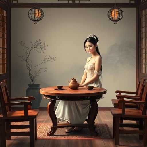 古风茶室场景