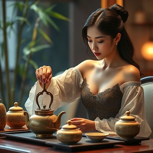 茶艺师冲泡茶叶