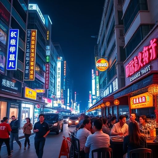 广州夜生活街景