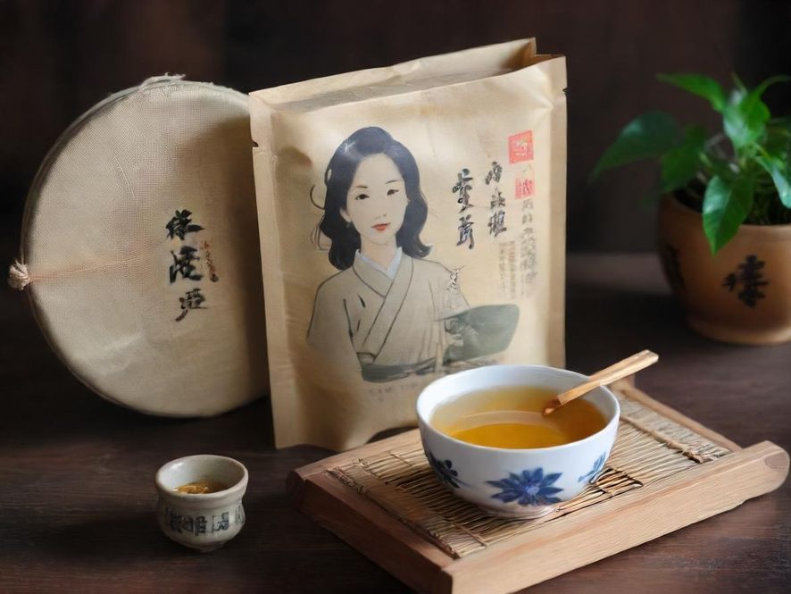 广州一家特色休闲茶馆的私密包厢,木质装修,柔和的灯光,茶具摆放整齐,营造出温馨雅致的氛围。