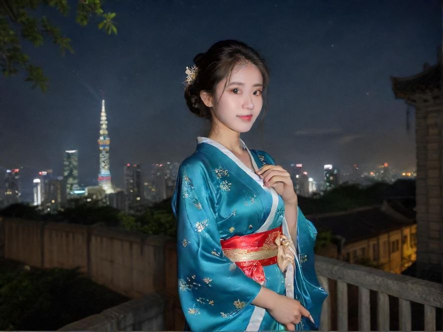 广州夜场灯红酒绿，城市俯视，霓虹光影，繁华都市夜景