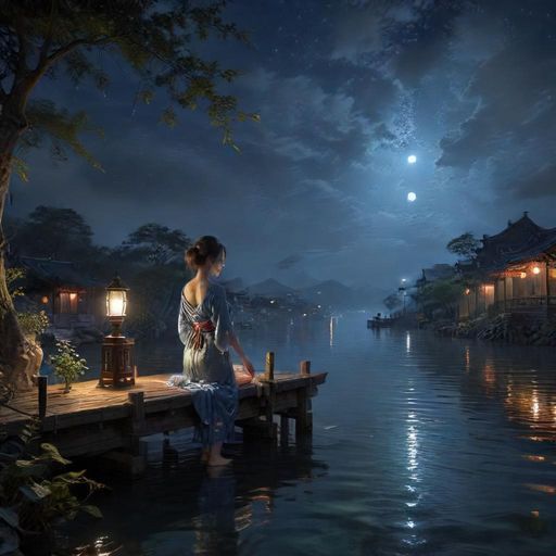 海珠水湾休闲会所夜景氛围图