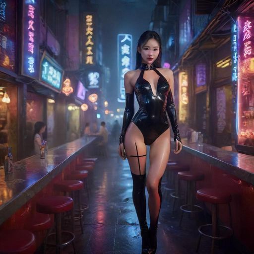 深圳夜场酒吧街夜景氛围图