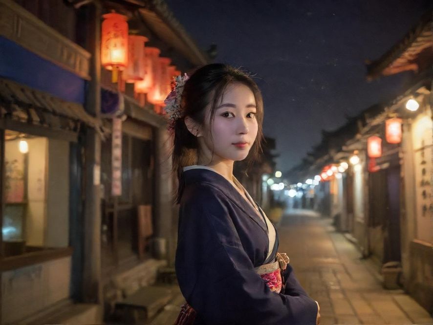 都市夜景,霓虹闪烁,车水马龙,象征着夜生活的无限可能。