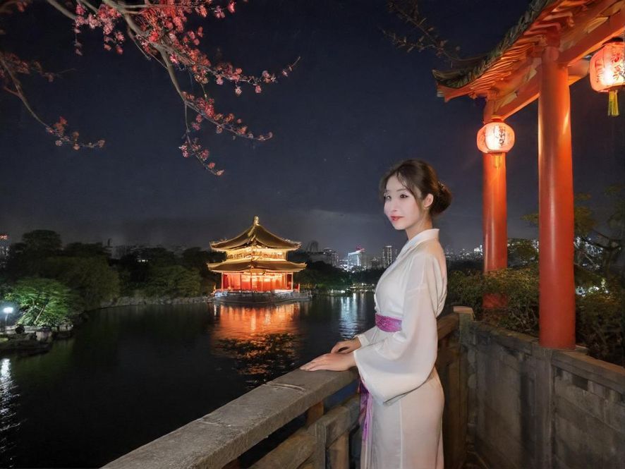 都市夜景下的休闲会所，灯光璀璨，充满诱惑