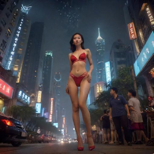 广州花都夜色街头