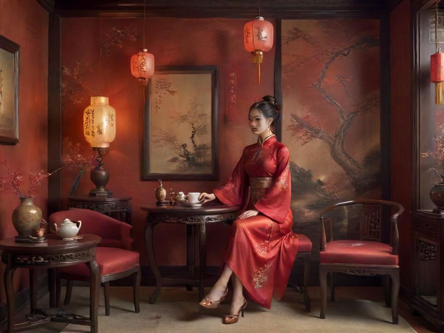 天河精致茶室雅间