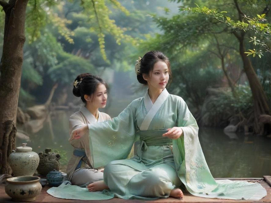 茶艺师在进行茶道服务