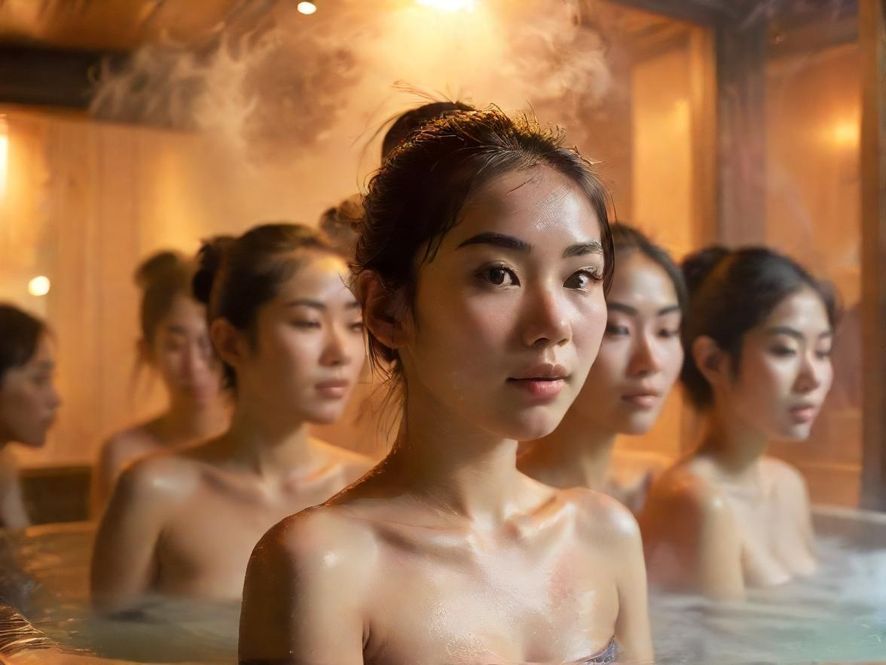 花都桑拿蒸汽房朦胧氛围实拍