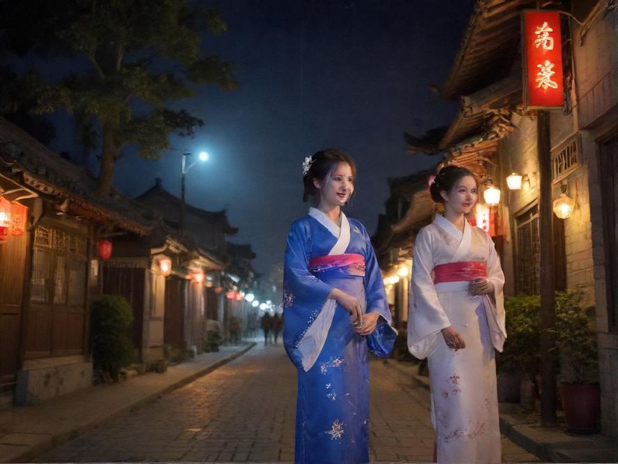 城市夜场会所夜景外观展示