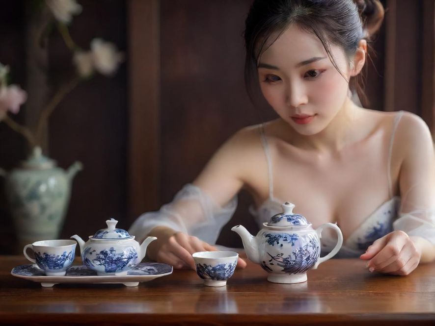 精致的茶具特写