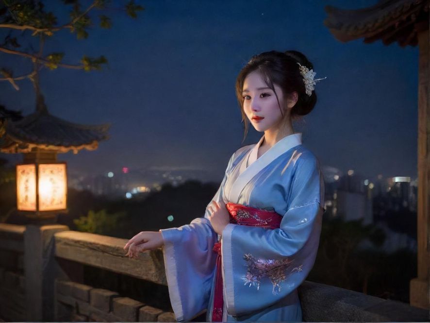 成都夜晚一家休闲娱乐会所的霓虹招牌在雨中闪烁