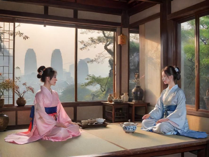 广州品茶会馆内部一角