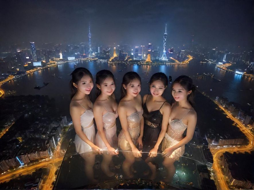 广州夜景与佳丽风采