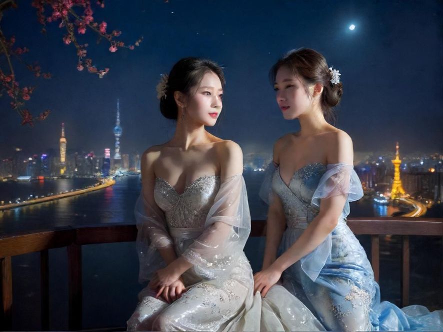 广州夜场大厅中景