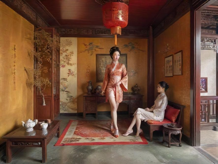 广州私密茶社古风包厢实景