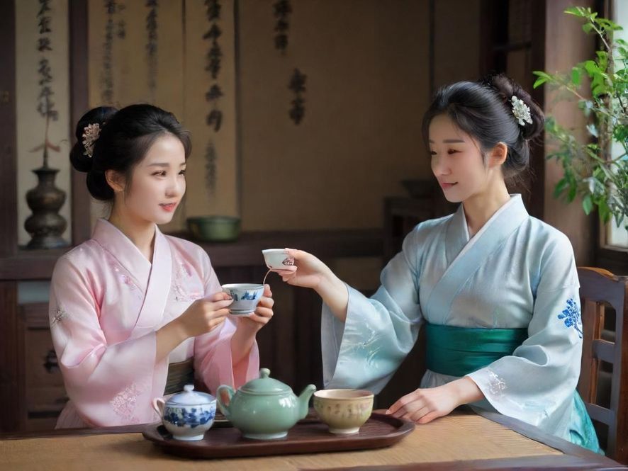 一个氛围感十足的隐秘茶室一角