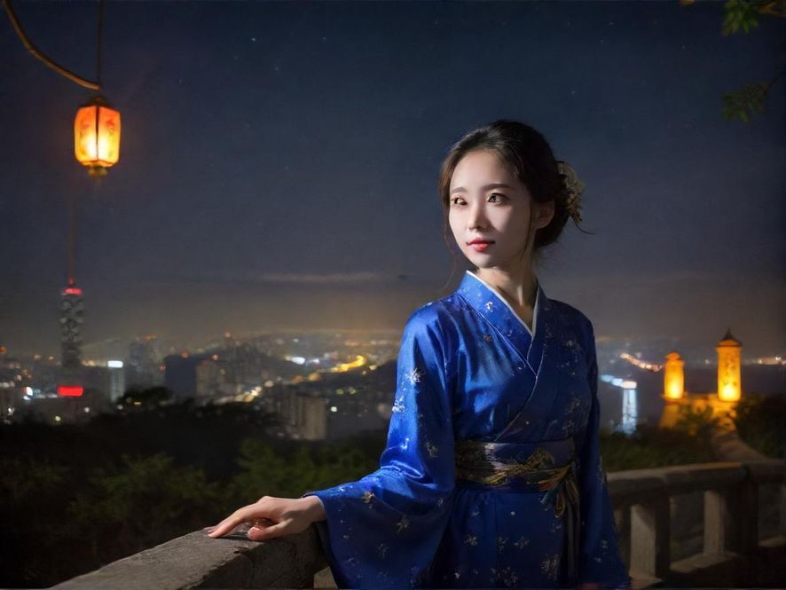 广州番禺一家休闲会所的夜晚街景