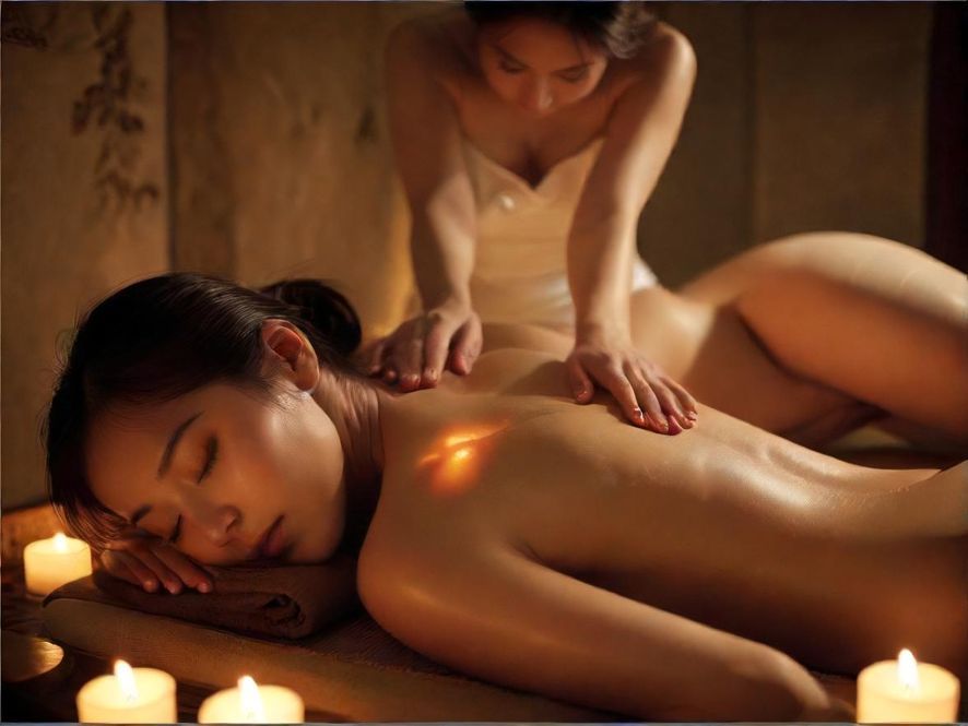 昏暗灯光下的按摩室,一双技巧娴熟的手部特写