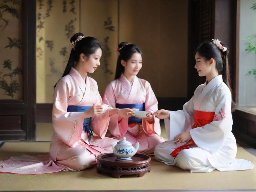 广州一家装修精美的私密茶馆内部,光线柔和,营造出奢华舒适的氛围。