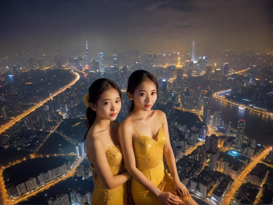 俯瞰广州璀璨夜景,高楼林立,车水马龙,一派繁华景象