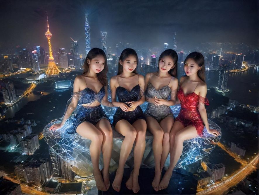 广州珠江夜景,灯火辉煌,充满神秘与活力