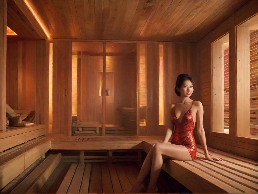 桑拿会所温馨休息区场景