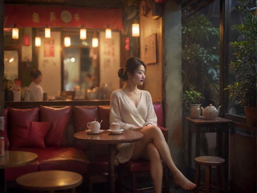 深圳喝茶会所夜间温馨氛围