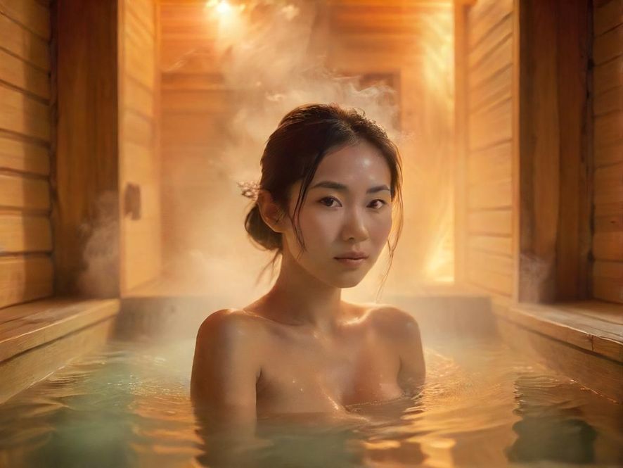 广州桑拿会所蒸汽浴室内部场景