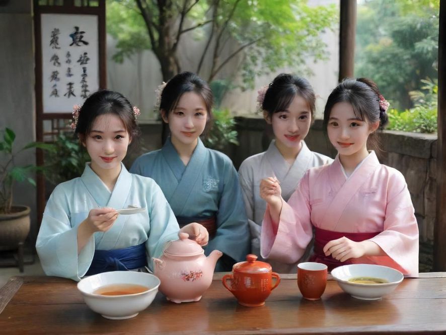 广深莞新茶模特唯美侧影图