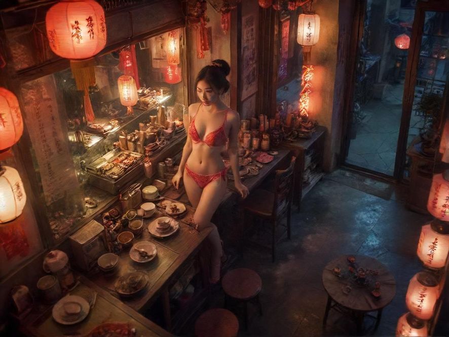 广州白云夜场茶馆夜景背景